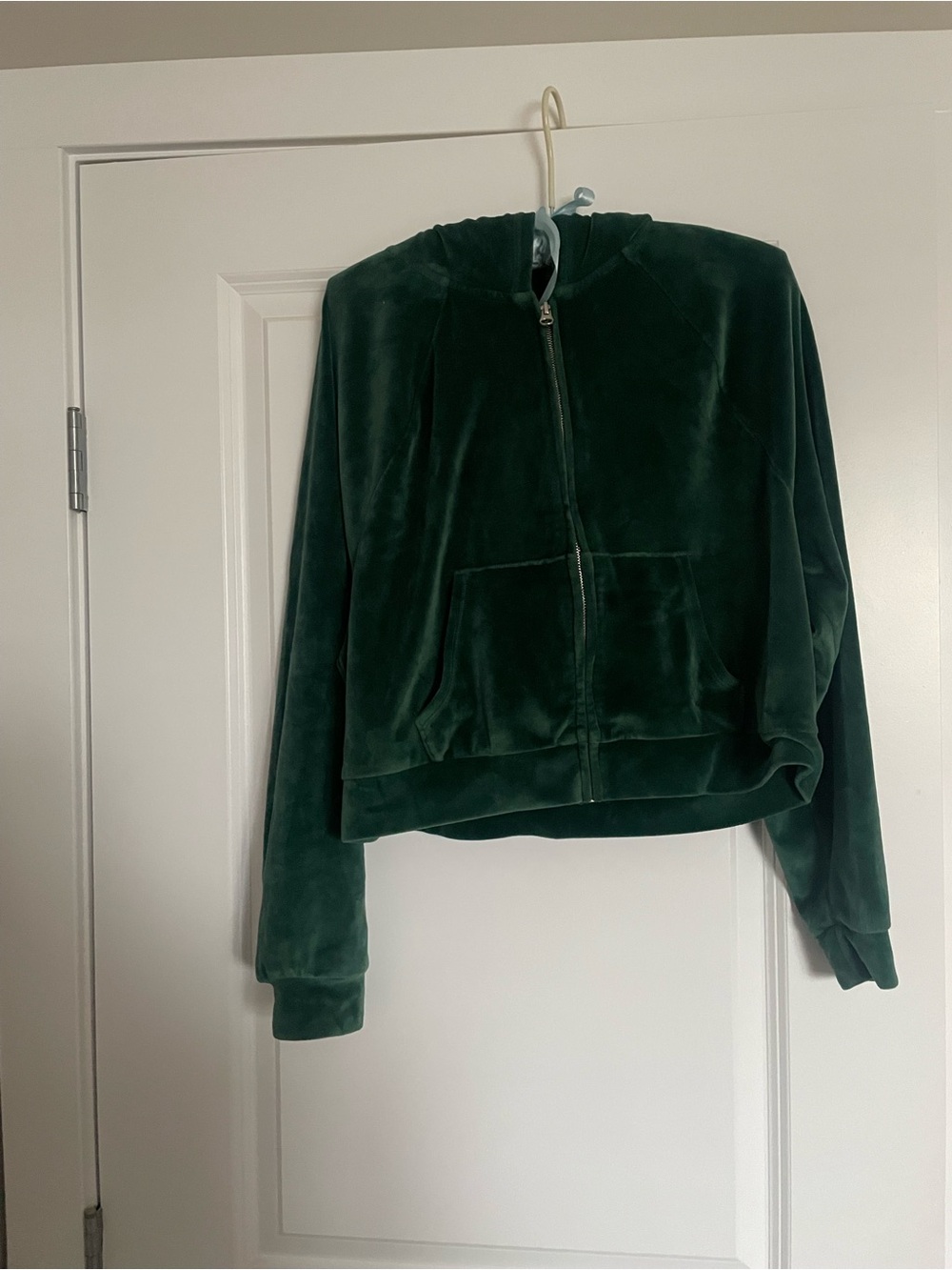 Victoria’s Secret green velour sweater hoodie💝